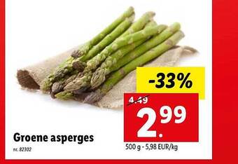 Lidl Groene Asperges aanbieding