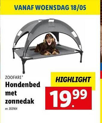 Lidl Hondenbed Met Zonnedak aanbieding