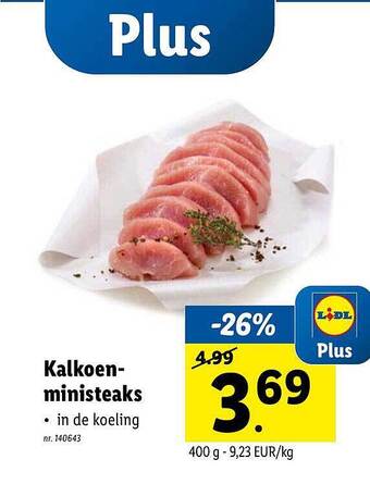 Lidl Kalkoen Ministeaks aanbieding