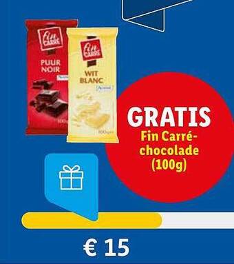 Lidl Fin Carré Chocolade aanbieding