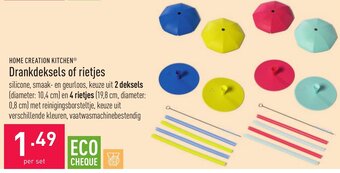 ALDI Home Creation Kitchen Drankdeksels of rietjes aanbieding