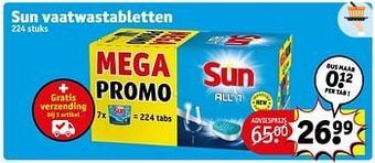 Kruidvat Sun vaatwastabletten aanbieding