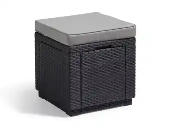 Hubo Allibert Cube bijzettafel 42x42 cm grafiet + kussen aanbieding