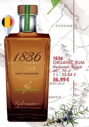 Cora 1836 organic rum aanbieding