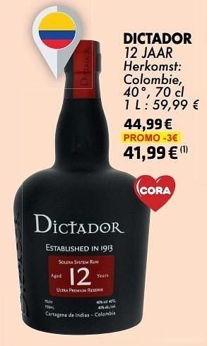 Cora Dictador 12 jaar aanbieding