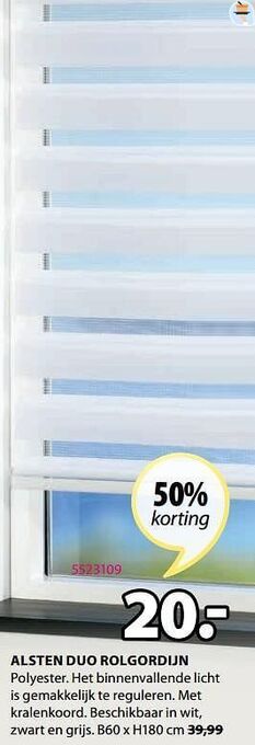 Jysk Alsten duo rolgordijn aanbieding