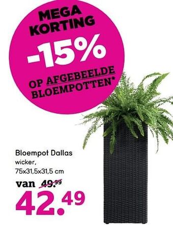 Leen Bakker Bloempot dallas aanbieding