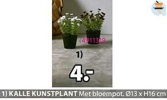 Jysk Kalle kunstplant aanbieding