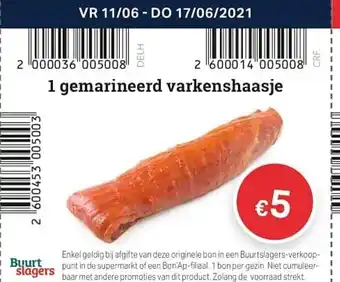 Buurtslagers Gemarineerd varkenshaasje aanbieding