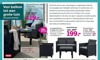 Leen Bakker Loungeset Emma 3-delig, Loungeset Emma 4-delig, Fauteuil Emma aanbieding