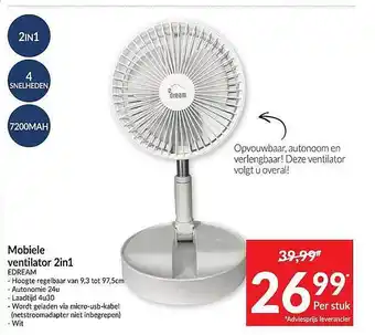 Mobiele Ventilator 2in1