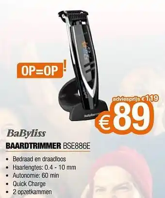 Babyliss baardtrimmer bse886e