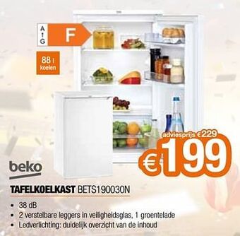 Expert Beko tafelkoelkast bets190030n aanbieding