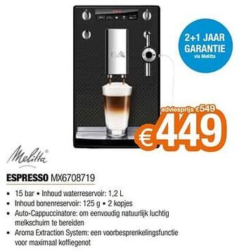 Expert Melitta espresso mx6708719 aanbieding