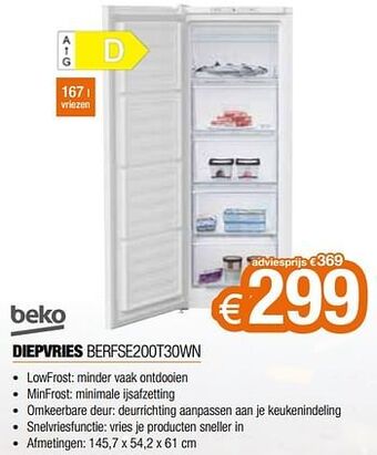 Beko diepvries berfse200t30wn