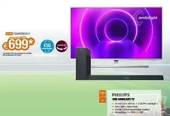Expert Philips uhd ambilight tv pq50pus854512 aanbieding