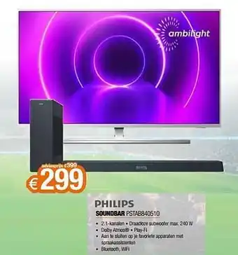 Expert Philips soundbar pstab840510 aanbieding