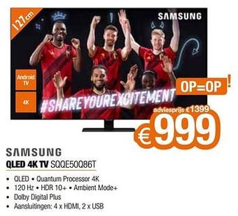 Expert Samsung qled 4k tv sqqe50q86t aanbieding
