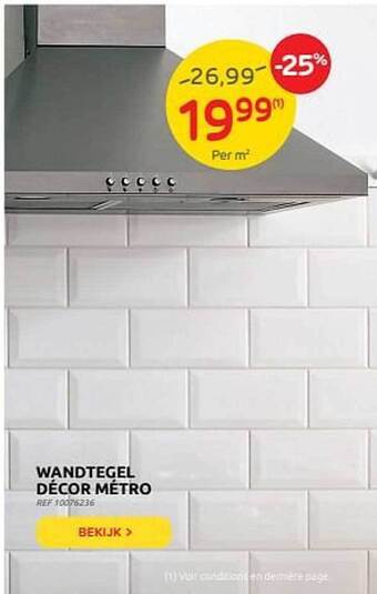 Brico Wandtegel Décor Métro aanbieding
