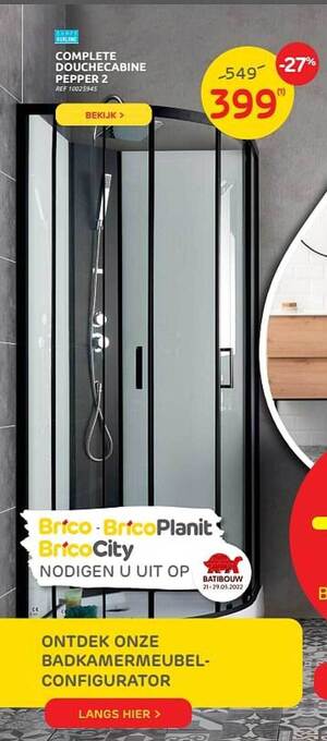 Brico Complete Douchecabine Pepper 2 aanbieding