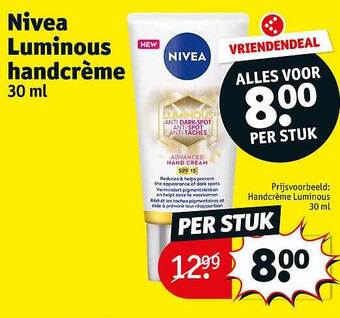 Kruidvat Nivea Luminous Handcrème aanbieding