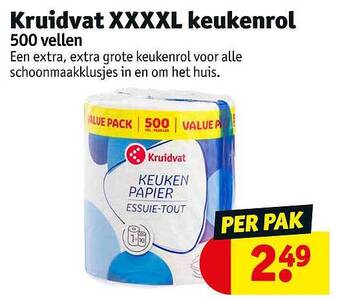 Kruidvat Kruidvat Xxxxl Keukenrol 500 Vellen aanbieding