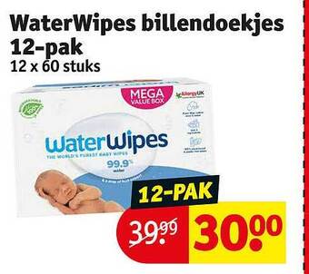 Kruidvat Waterwipes Billendoekjes 12-pak aanbieding