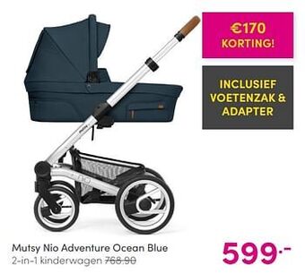 Baby & Tiener Mutsy nio adventure ocean blue 2-in-1 kinderwagen aanbieding