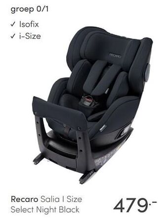 Baby & Tiener Recaro salia i size select night black aanbieding