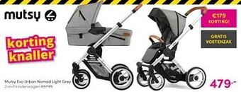 Mutsy evo urban nomad light grey 2-in-1 kinderwagen
