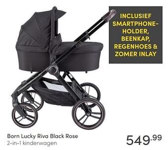 Baby & Tiener Born lucky riva black rose 2-in-1 kinderwagen aanbieding