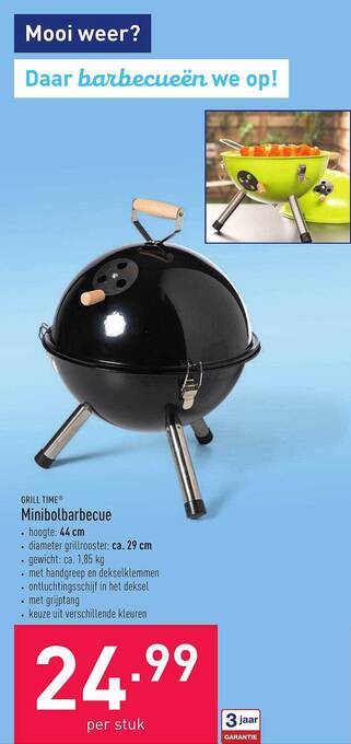 ALDI Grill Time Minibolbarbecue aanbieding