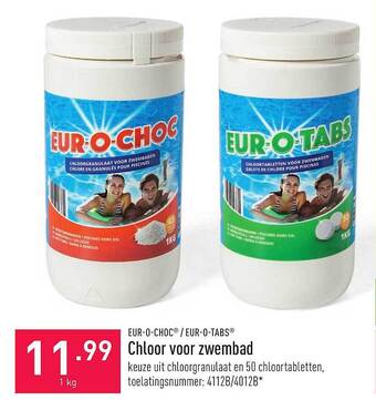 ALDI Eur-o-choc- Eur-o-tabs Chloor Voor Zwembad aanbieding