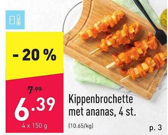 ALDI Kippenbrochette Met Ananas aanbieding