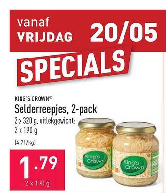 ALDI King's Crown Selderreepjes 2-pack aanbieding