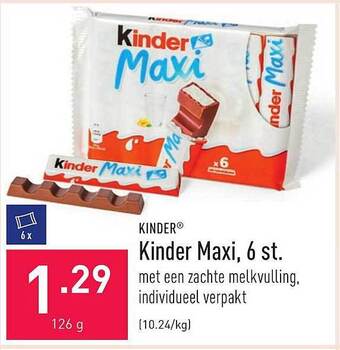 ALDI Kinder Maxi 6 St aanbieding