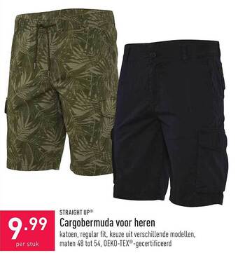 ALDI Straight Up Cargobermuda Voor Heren aanbieding