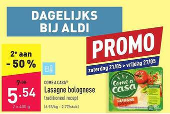 ALDI Come A Casa Lasagne Bolognese aanbieding