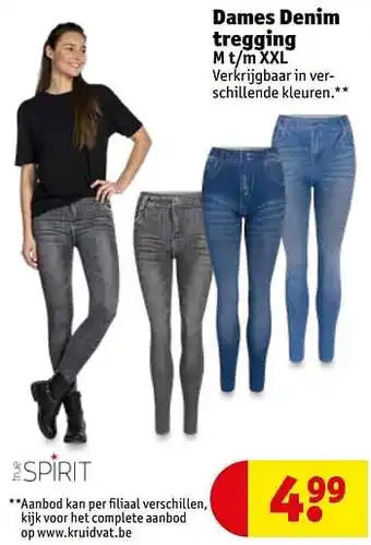 Kruidvat Dames denim tregging M t/m XXL aanbieding