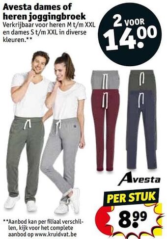Kruidvat Avesta dames of heren joggingbroek aanbieding