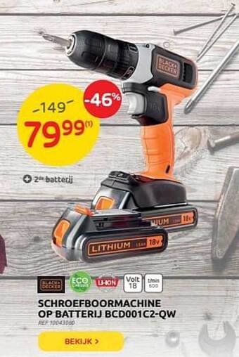 Brico Schroefboormachine Op Batterij aanbieding