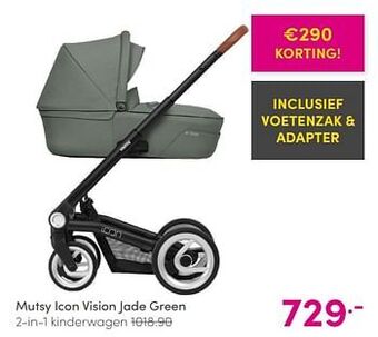 Baby & Tiener Mutsy icon vision jade green 2-in-1 kinderwagen aanbieding