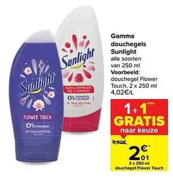 Carrefour Douchegel flower touch aanbieding