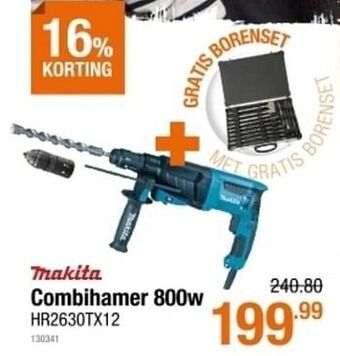 Cevo Makita combihamer 800w hr2630tx12 aanbieding