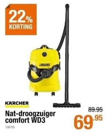 Cevo Kärcher nat-droogzuiger comfort wd3 aanbieding