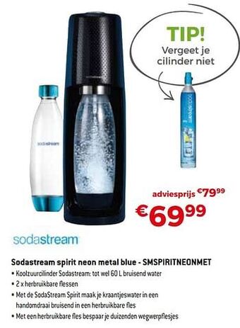 Sodastream spirit neon metal blue - smspiritneonmet