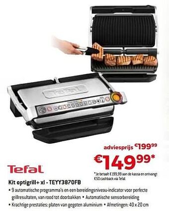 Tefal kit optigrill+ xl - teyy3870fb