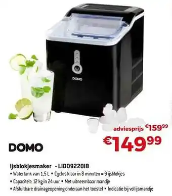 Domo elektro ijsblokjesmaker - lido9220ib