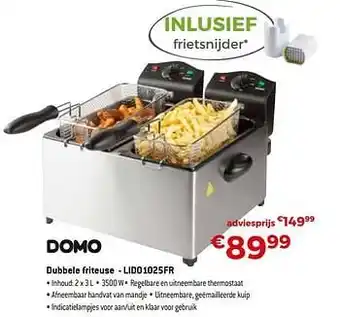 Exellent Domo elektro dubbele friteuse - lido1025fr aanbieding