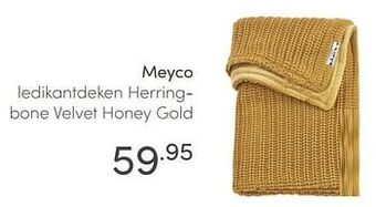 Baby & Tiener Meyco ledikantdeken herringbone velvet honey gold aanbieding